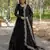 Black faux georgette designer anarkali gown with dupatta