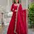 Pink faux georgette designer anarkali gown with dupatta