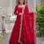 Pink faux georgette designer anarkali gown with dupatta