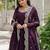 Wine faux georgette designer anarkali gown with dupatta
