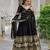 Black faux blooming sequins embroidered anarkali gown with dupatta