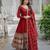 Maroon faux blooming sequins embroidered anarkali gown with dupatta