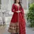Maroon faux blooming sequins embroidered anarkali gown with dupatta