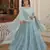 Sky blue faux georgette embroidered anarkali gown with dupatta