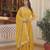 Yellow faux georgette embroidered anarkali gown with dupatta