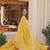 Yellow faux georgette embroidered anarkali gown with dupatta