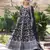 Black viscose jacqard & sequins embroidered anarkali gown with dupatta