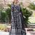 Black viscose jacqard & sequins embroidered anarkali gown with dupatta