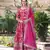 Pink viscose jacqard & sequins embroidered anarkali gown with dupatta