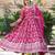 Pink viscose jacqard & sequins embroidered anarkali gown with dupatta