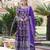 Purple viscose jacqard & sequins embroidered anarkali gown with dupatta