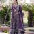 Wine viscose jacqard & sequins embroidered anarkali gown with dupatta