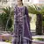 Wine viscose jacqard & sequins embroidered anarkali gown with dupatta