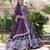 Wine viscose jacqard & sequins embroidered anarkali gown with dupatta