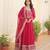 Pink faux blooming sequins embroidered anarkali gown with dupatta