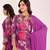 Floral printed angrakha kurta with trousers & dupatta