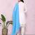 Women solid cotton thread work kurta with trousers & dupatta