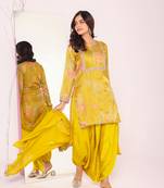 Women floral printed regular thread work kurta with patiala & dupatta