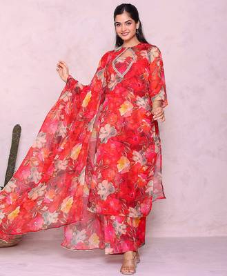 Floral printed kurta with palazzos & dupatta 1