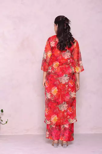 Floral printed kurta with palazzos & dupatta
