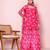 Floral printed round neck kurta with sharara and dupatta