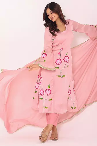Floral printed kurta set with dupatta