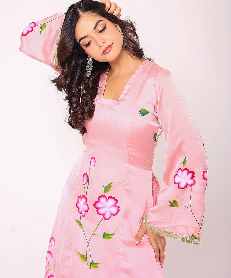 Floral printed kurta set with dupatta