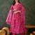Women rani pink printed kurta set with dupatta