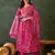 Women rani pink printed kurta set with dupatta
