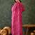 Women rani pink printed kurta set with dupatta