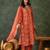 Women rust orange printed kurta set with dupatta