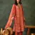 Women rust orange printed kurta set with dupatta