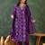 Women purple printed kurta set with dupatta