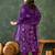 Women purple printed kurta set with dupatta