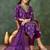 Women purple printed kurta set with dupatta