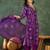 Women purple printed kurta set with dupatta