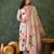 Women cream floral printed kurta set with printed dupatta