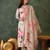 Women cream floral printed kurta set with printed dupatta
