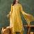 Yellow all-over print kurta pant set for women