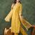 Yellow all-over print kurta pant set for women