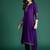 Women purple embroidered kurta set with dupatta