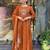 Elegant rust kurta set with embroidered dupatta