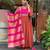 Women rust anarkali kurta with pink dupatta