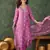 Mauve all-over print kurta pant set for women