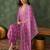 Mauve all-over print kurta pant set for women