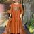 Elegant rust kurta set with embroidered dupatta