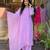 Women lavender embroidered kurta set with dupatta