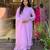 Women lavender embroidered kurta set with dupatta