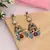 Multi color american diamond earrings