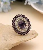 Purple color american diamond ring